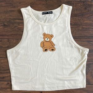 Shein teddy bear 🧸 graphic crop tank top